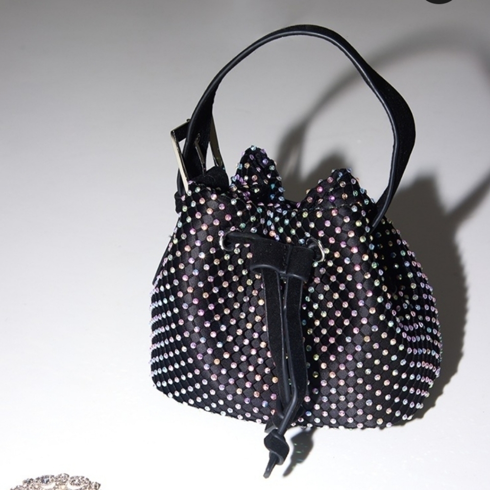 PrettyLittleThing Black Mini Bag with Multicolor Accents
